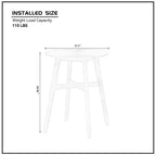 Table à manger ronde Table de cuisine Table de bar haute en bois pour 2-4 personnes, Noir