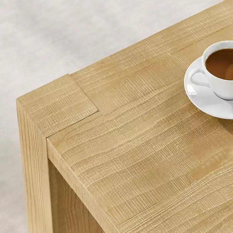 Farmhouse Wooden Open-Frame Geometric Side Table