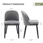 Lot de 2 chaises de salle à manger sans accoudoirs avec dossier incurvé