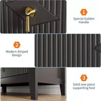 Commode 6 Tiroirs avec Poignées Métalliques, Meuble de Rangement en Bois pour Chambre à Coucher, Salon, Couloir