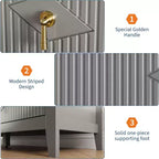Commode 6 Tiroirs avec Poignées Métalliques, Meuble de Rangement en Bois pour Chambre à Coucher, Salon, Couloir