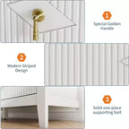Commode 6 Tiroirs avec Poignées Métalliques, Meuble de Rangement en Bois pour Chambre à Coucher, Salon, Couloir