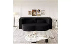 Canapé de sol moderne avec 2 oreillers, Canapé-lit convertible en tissu Teddy pour salon