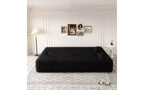 Canapé de sol moderne avec 2 oreillers, Canapé-lit convertible en tissu Teddy pour salon