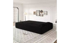 Canapé de sol moderne avec 2 oreillers, Canapé-lit convertible en tissu Teddy pour salon