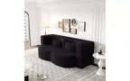 Canapé de sol moderne avec 2 oreillers, Canapé-lit convertible en tissu Teddy pour salon