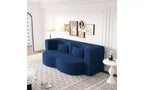 Canapé de sol moderne avec 2 oreillers, Canapé-lit convertible en tissu Teddy pour salon