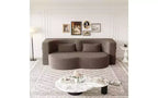Canapé de sol moderne avec 2 oreillers, Canapé-lit convertible en tissu Teddy pour salon