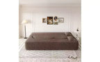 Canapé de sol moderne avec 2 oreillers, Canapé-lit convertible en tissu Teddy pour salon