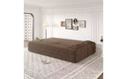 Canapé de sol moderne avec 2 oreillers, Canapé-lit convertible en tissu Teddy pour salon
