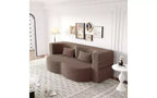 Canapé de sol moderne avec 2 oreillers, Canapé-lit convertible en tissu Teddy pour salon