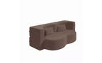Canapé de sol moderne avec 2 oreillers, Canapé-lit convertible en tissu Teddy pour salon