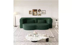 Canapé de sol moderne avec 2 oreillers, Canapé-lit convertible en tissu Teddy pour salon