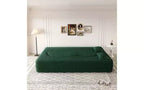 Canapé de sol moderne avec 2 oreillers, Canapé-lit convertible en tissu Teddy pour salon