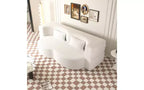 Canapé de sol moderne avec 2 oreillers, Canapé-lit convertible en tissu Teddy pour salon