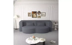 Canapé de sol moderne avec 2 oreillers, Canapé-lit convertible en tissu Teddy pour salon