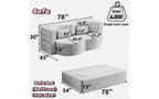 Canapé de sol moderne avec 2 oreillers, Canapé-lit convertible en tissu Teddy pour salon