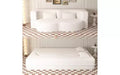 EHMKNP Modern Floor Sofa with 2 Pillows,Convertible Teddy Fabric Foam-Filled Sleeper Sofa Bed,for Living Room
