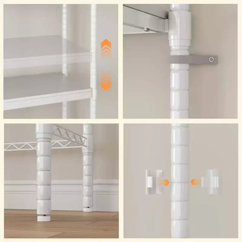 2-Tier Laundry Room Countertop - Waterproof Wood with 2.75'' Edge Rails & Anti-Slip Pads