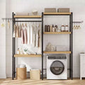 Washer Dryer Countertop, 2-Tier Laundry Room Countertop - Waterproof Wood with 2.75'' Edge Rails, Anti-Slip Pads