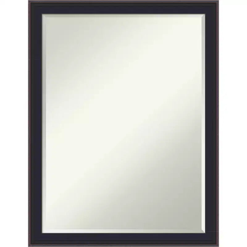 Amanti Art Havana Black Bronze Petite Bevel Bathroom Wall Mirror 26.5 x 20.5 in.