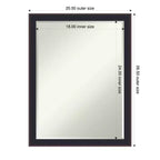 Miroir mural biseauté noir bronze pour salle de bain 26,5 x 20,5 po