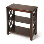 HomeRoots 25 Dark Brown Two Tier Standard Bookcase