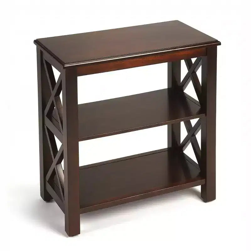 25" Dark Brown Two-Tier Standard Bookcase