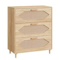 3-Drawer Dresser, Modern Wooden Sideboard Cabinet With Storage Drawers, Farmhouse Style TV Stand, Suitable for Living Room, Bedroom, Natural Wood
