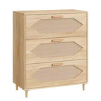 3-Drawer Dresser, Modern Wooden Sideboard Cabinet With Storage Drawers, Farmhouse Style TV Stand, Suitable for Living Room, Bedroom, Natural Wood