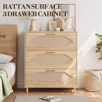 Commode de rangement à 3 tiroirs, Buffet en bois avec tiroirs, Convient pour le salon et la chambre à coucher