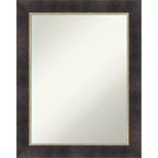 Amanti Art Odin Antique Bronze Non-Beveled Wood Framed Bathroom Vanity Wall Mirror