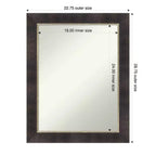 Miroir mural de salle de bain encadré en bois, bronze antique, sans biseau
