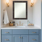 Miroir mural de salle de bain encadré en bois, bronze antique, sans biseau