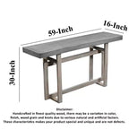 Console de buffet artisanale de 59 pouces avec base géométrique entrelacée