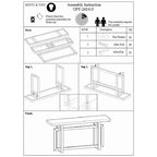 Console de buffet artisanale de 59 pouces avec base géométrique entrelacée