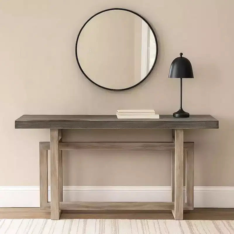 59 Inch Artisan Sideboard Console Table with Geometric Interlocked Base