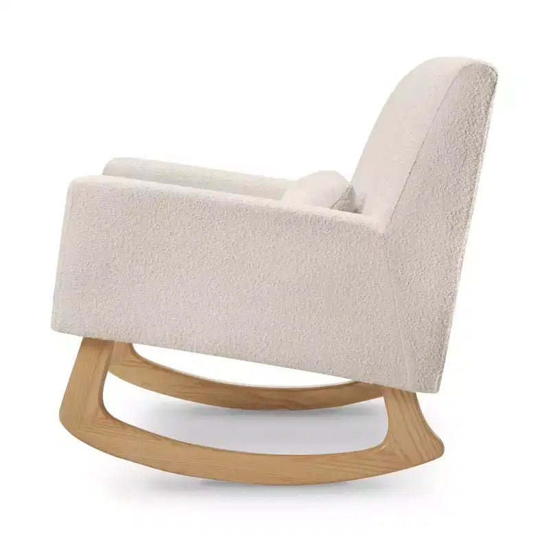 Boucle Rocker Chair with Ash Wood Legs
