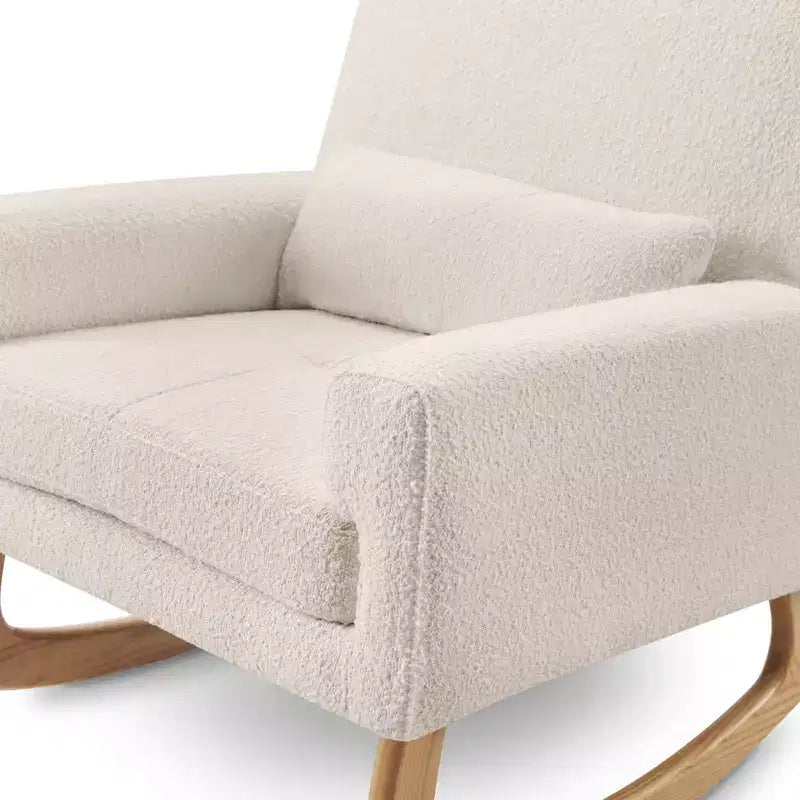 Boucle Rocker Chair with Ash Wood Legs