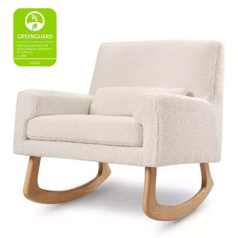 Boucle Rocker Chair with Ash Wood Legs