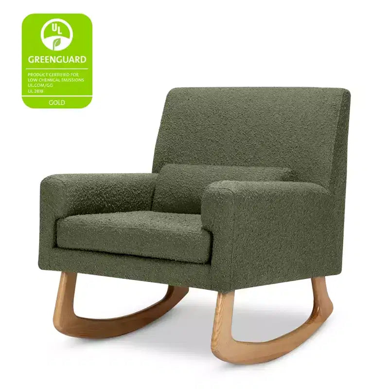 Boucle Rocker Chair with Ash Wood Legs