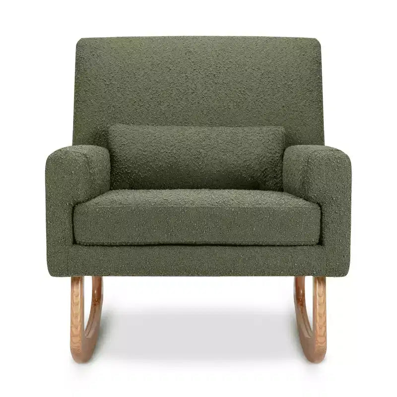 Boucle Rocker Chair with Ash Wood Legs