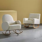 Fauteuil à bascule Boucle avec pieds en bois de frêne