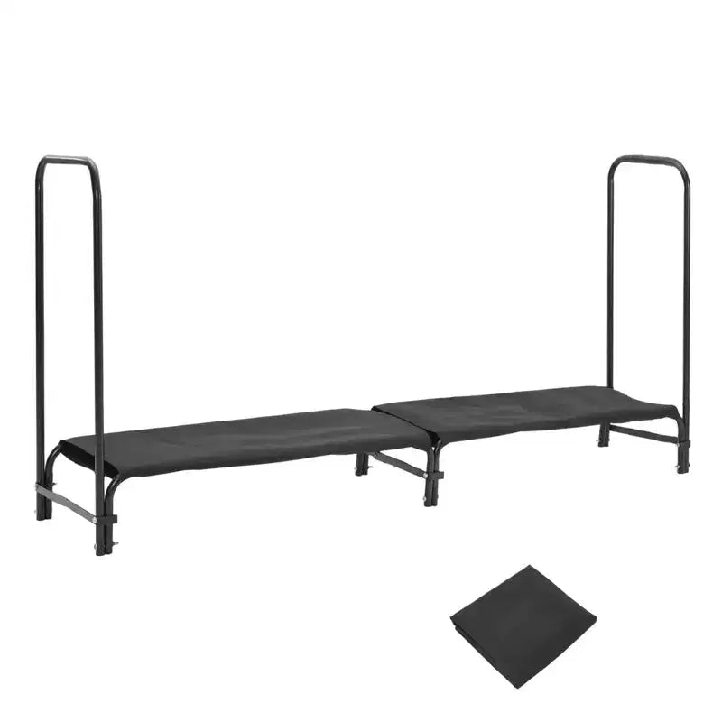 Firewood Rack 4 ft Outdoor & Indoor Log Holder Heavy Duty Wood Organizer Steel Mesh Storage for Fireplace & Patio