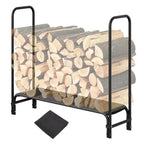 Range-bûches 1,2 m Extérieur et intérieur Porte-bûches Robuste Organisateur de bois Maille d'acier pour cheminée et terrasse