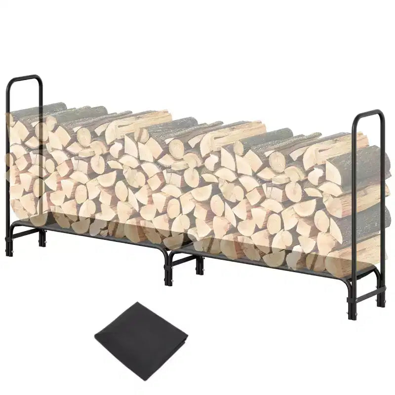 Firewood Rack 4 ft Outdoor & Indoor Log Holder Heavy Duty Wood Organizer Steel Mesh Storage for Fireplace & Patio