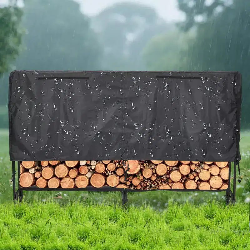 Firewood Rack 4 ft Outdoor & Indoor Log Holder Heavy Duty Wood Organizer Steel Mesh Storage for Fireplace & Patio