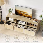 Meuble TV avec rangement - Meuble bas en bois à deux portes pour salon