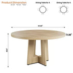 Table à manger ronde moderne à 7 pieds, table de cuisine robuste de 42 pouces pour coin petit-déjeuner, appartement ou bureau à domicile, 4 à 6 places