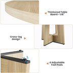 Table à manger ronde moderne à 7 pieds, table de cuisine robuste de 42 pouces pour coin petit-déjeuner, appartement ou bureau à domicile, 4 à 6 places